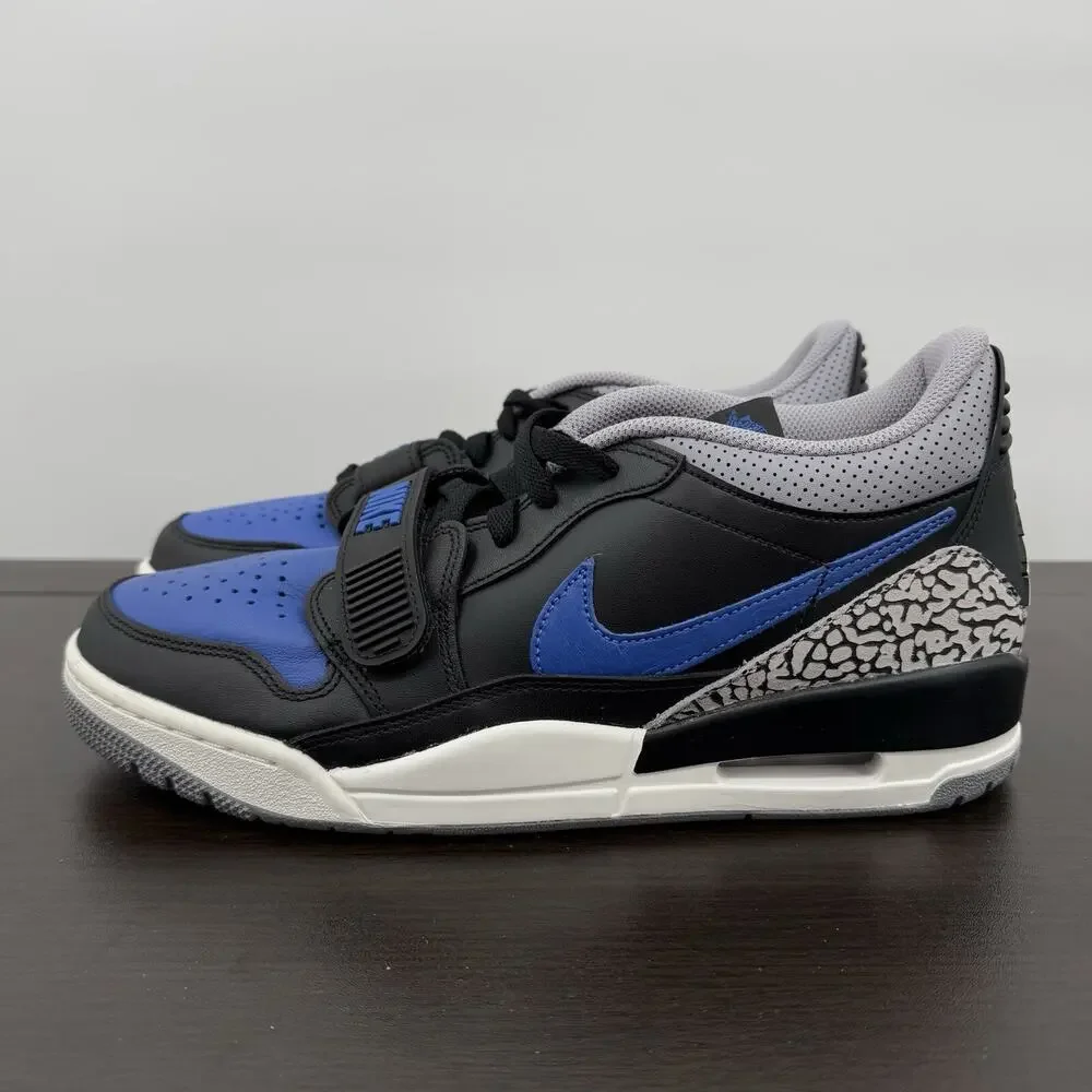 Jordan Men's Low-Top Sneakers in Black, Royal Blue, Gray
